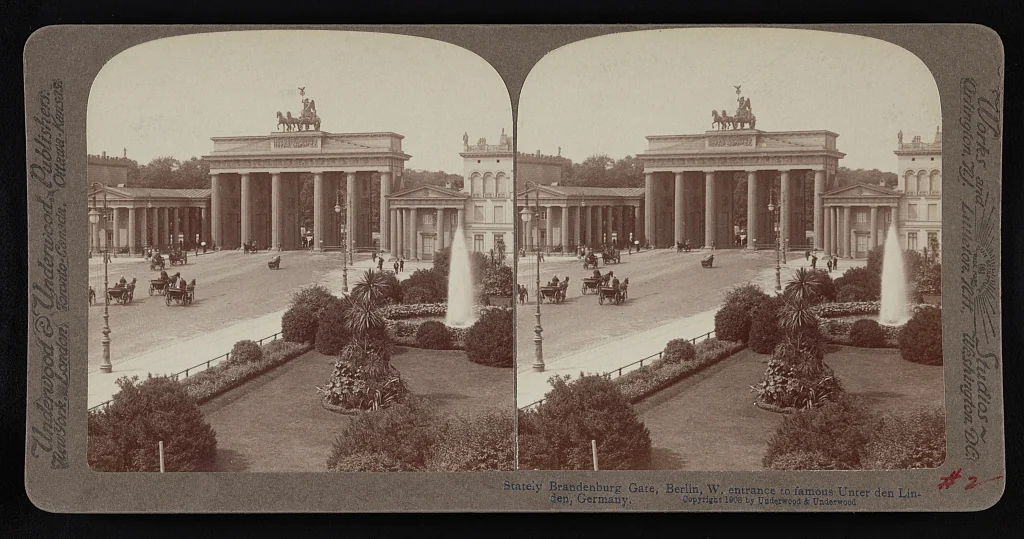 Brandenburger Tor, Berlin, westlicher Eingang zur Unter den Linden, Stereograph 1903