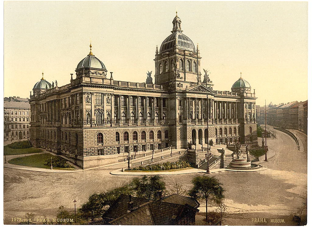 Nationalmuseum am Wenzelsplatz, Prag, Photochrom-Druck zwischen 1890 und 1900