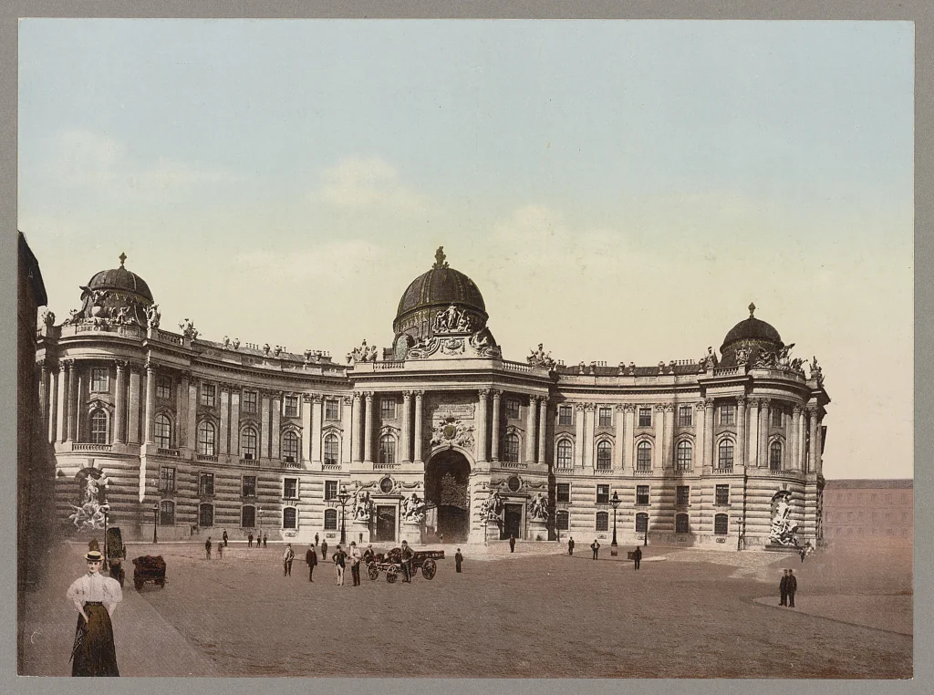 Wien. K. & K. Hofburg, Photochrom-Print von Photoglob Zürich